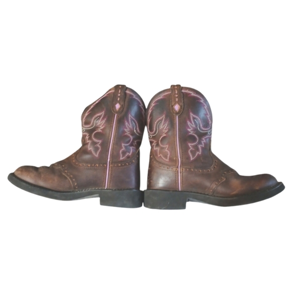 Justin Boots Gypsy Collection Western Pull-on Cowboy Boot Size 6 Brown & Pink 6 - Picture 2 of 14